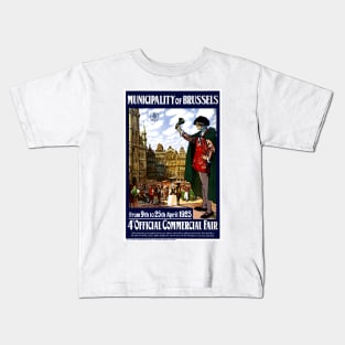 Vintage Travel Poster Belgium Brussels Kids T-Shirt